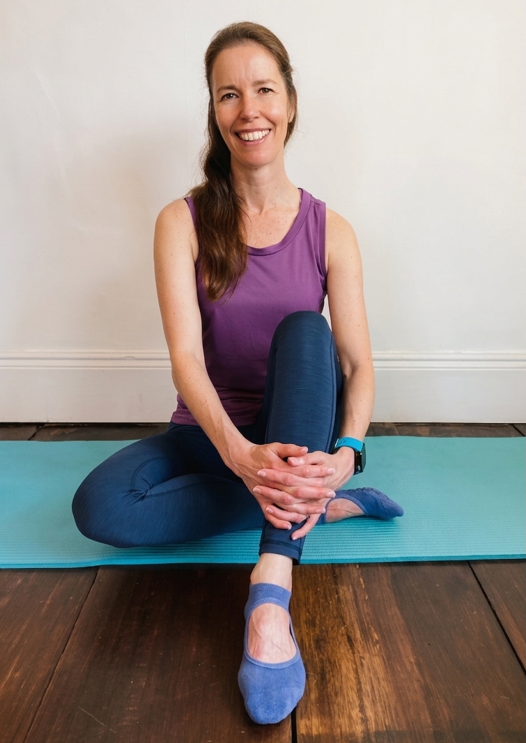 Move More Pilates Teacher Carla Hüsselmann on her mat